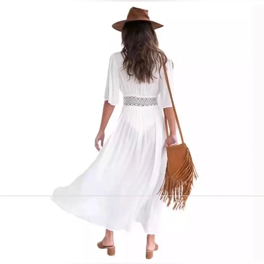 Crochet Waist Maxi Swim Cover-Up - Picture 5 of 7